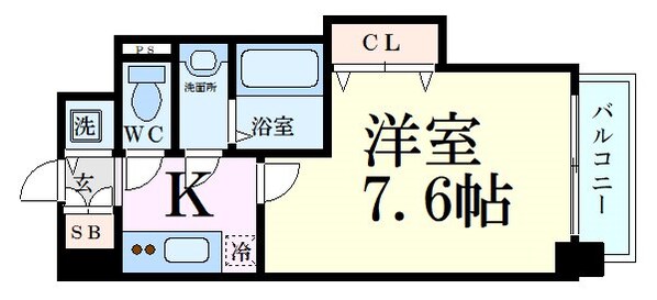 三国駅 徒歩9分 13階の物件間取画像